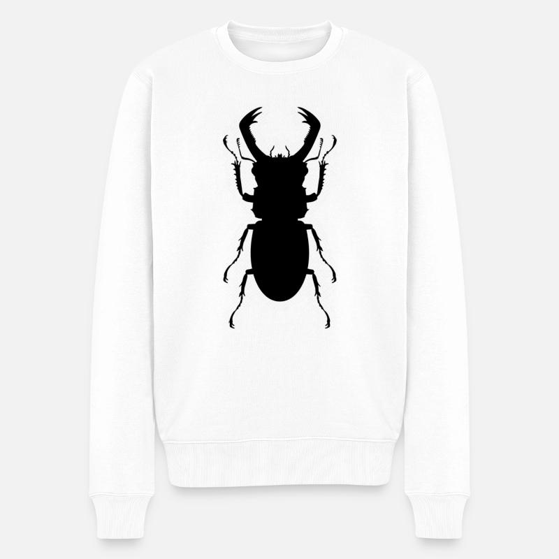 Hirschkäfer Drachen - Männer Premium Bio Pullover - Weiß