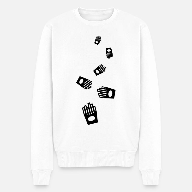 Pommes fast food symbol - Männer Premium Bio Pullover - Weiß