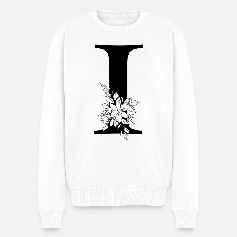 Buchstabe I - Männer Premium Bio Pullover - Weiß