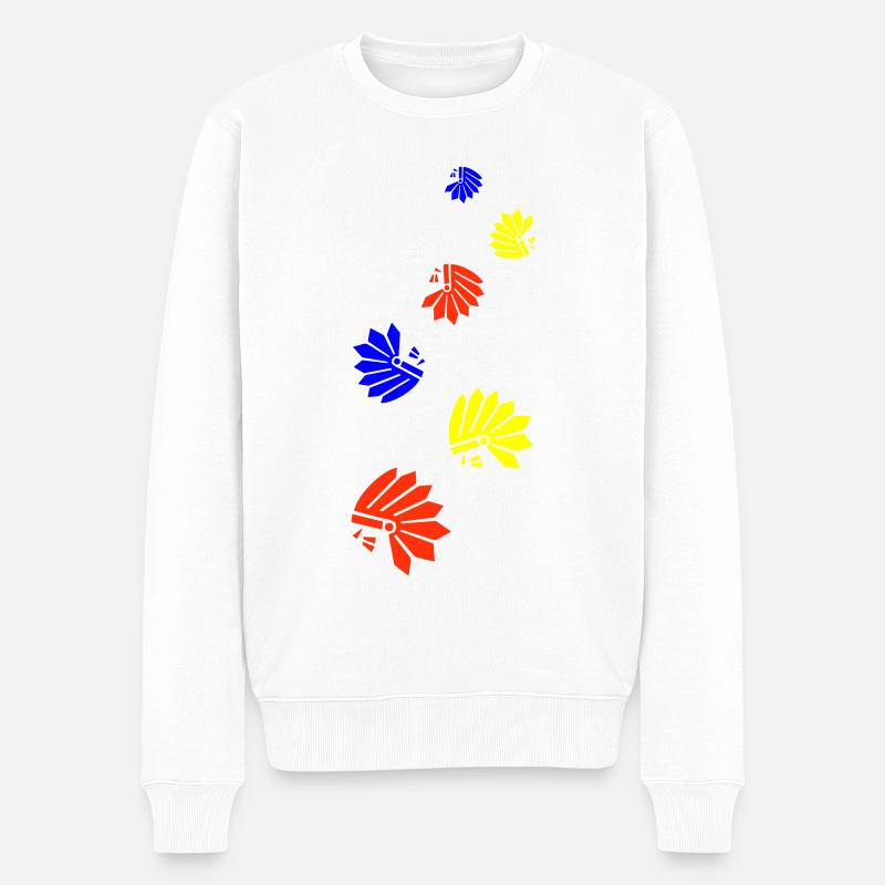 Indianer kopf symbol - Männer Premium Bio Pullover - Weiß