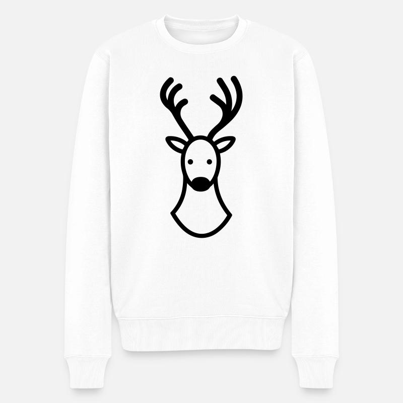 Weihnachtsrentiere - Männer Premium Bio Pullover - Weiß