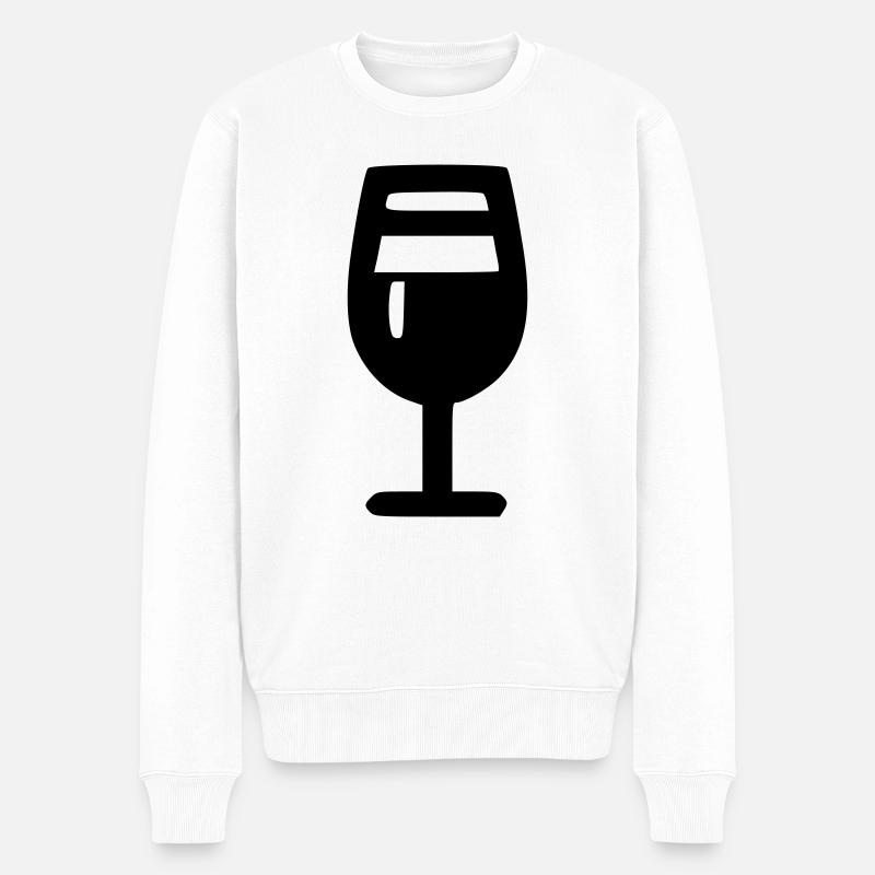 Glas Wein - Männer Premium Bio Pullover - Weiß