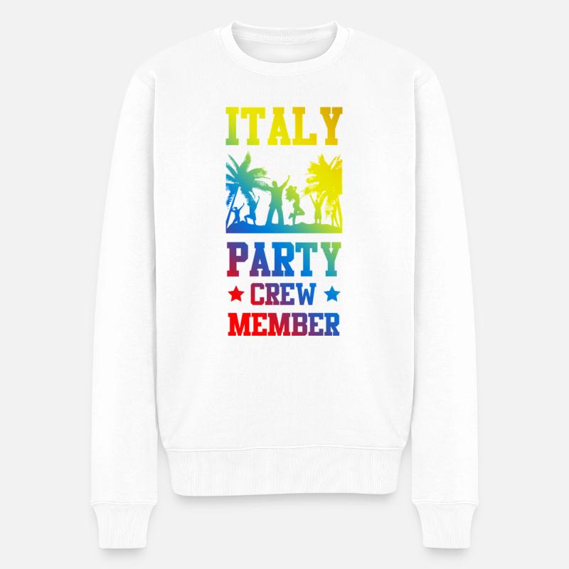 Italien Party Crew - Männer Premium Bio Pullover - Weiß