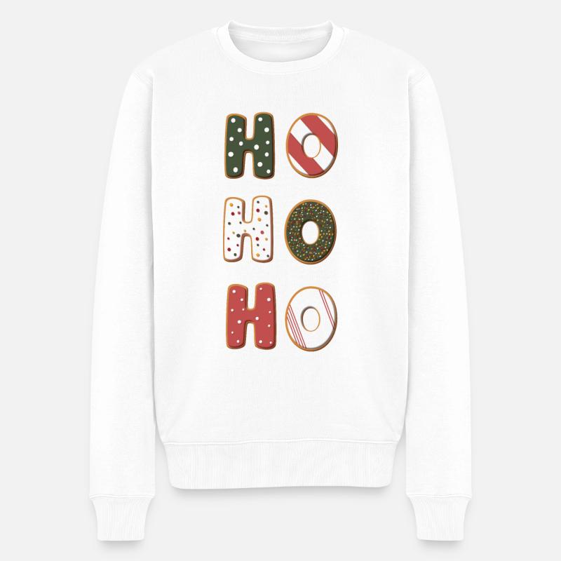 Noël HoHoHo Cookies - Pull Premium bio Homme - blanc
