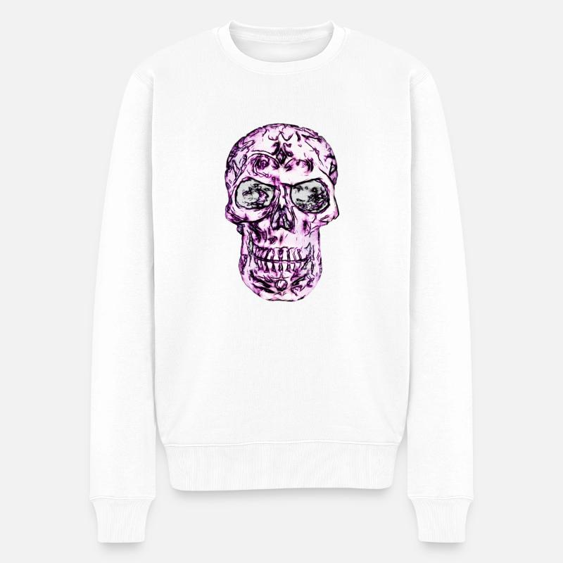 Calavera - Männer Premium Bio Pullover - Weiß