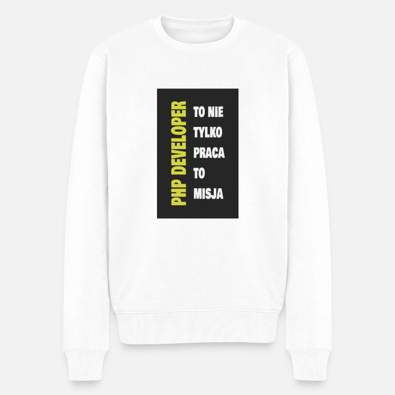 PHP Entwickler - Männer Premium Bio Pullover - Weiß
