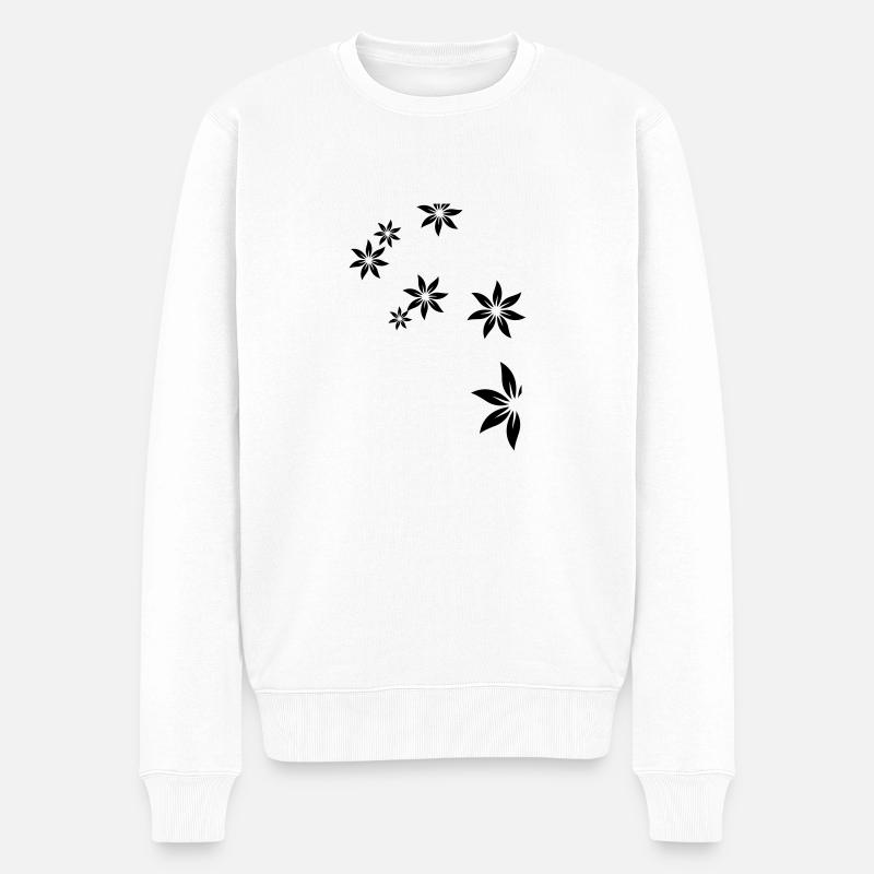 Blumen, Deco, flower - Männer Premium Bio Pullover - Weiß