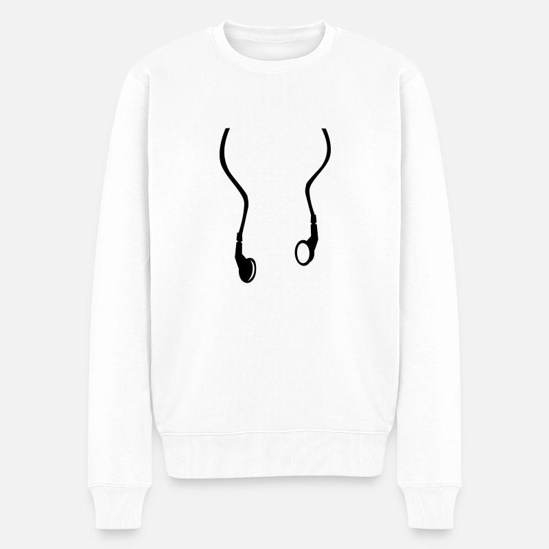 Kopfhörer - Männer Premium Bio Pullover - Weiß