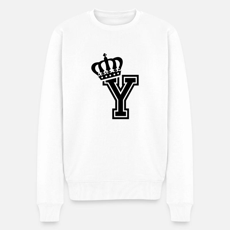 Lettre Y - Pull Premium bio Homme - blanc