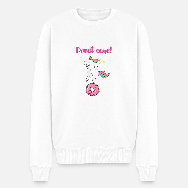 Donut care - Männer Premium Bio Pullover - Weiß