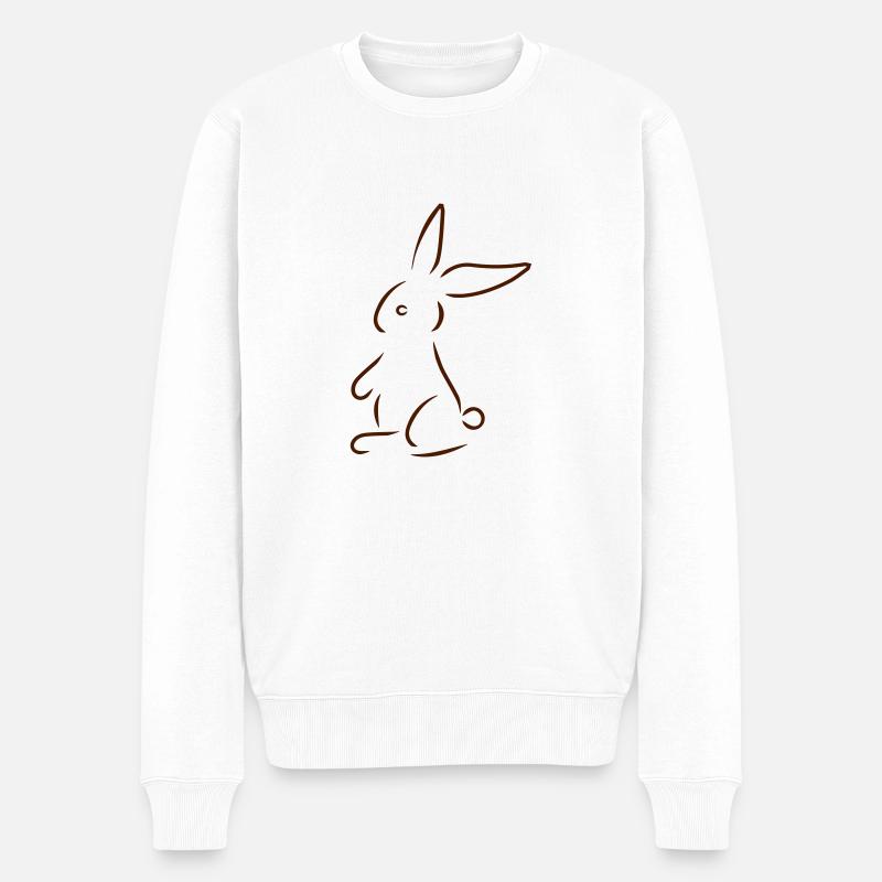 Hase - Männer Premium Bio Pullover - Weiß