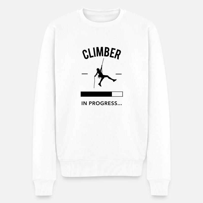 Climber in Progress - Männer Premium Bio Pullover - Weiß