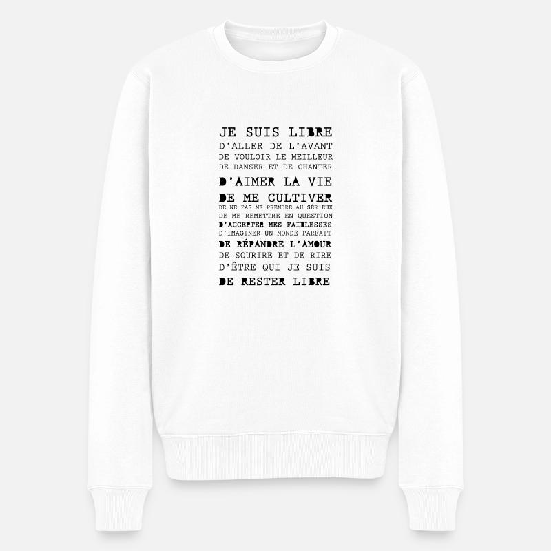 Je suis libre - Pull Premium bio Homme - blanc