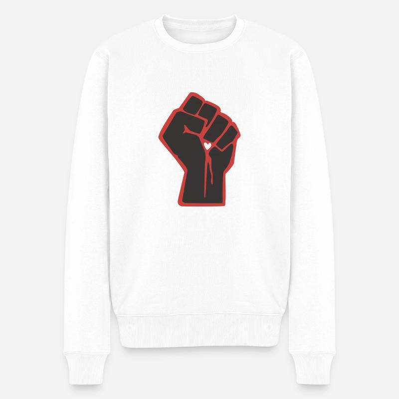 fist 2385848 1280 - Männer Premium Bio Pullover - Weiß