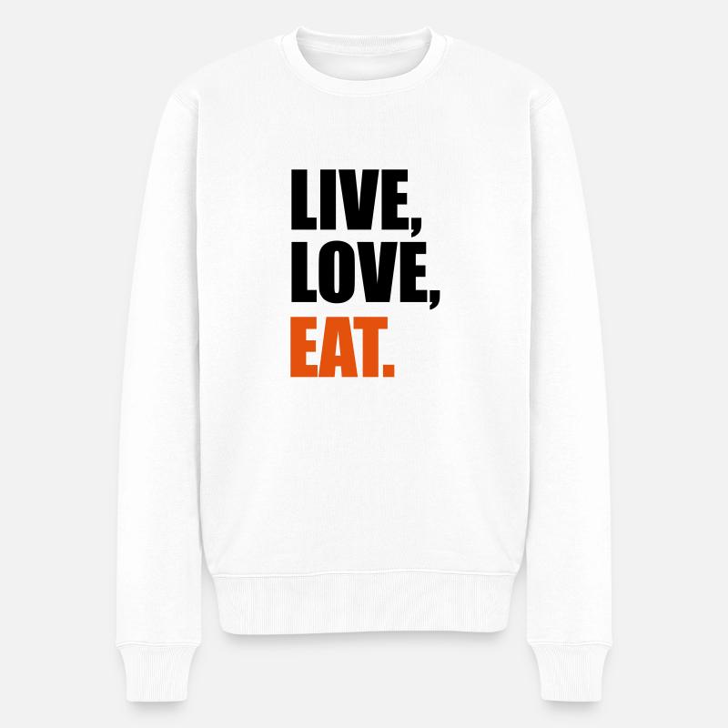 eat - Männer Premium Bio Pullover - Weiß
