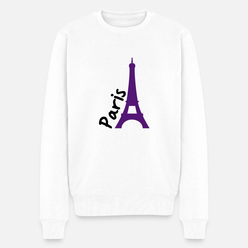 Paris - Männer Premium Bio Pullover - Weiß