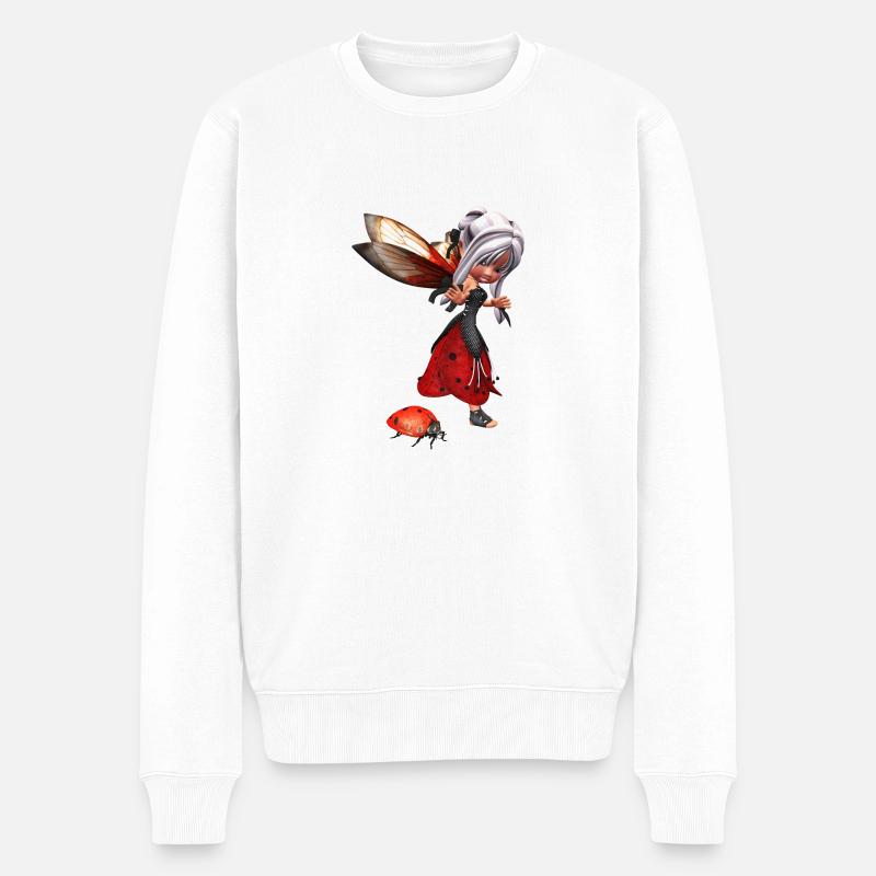Ladybug Fairy - Männer Premium Bio Pullover - Weiß
