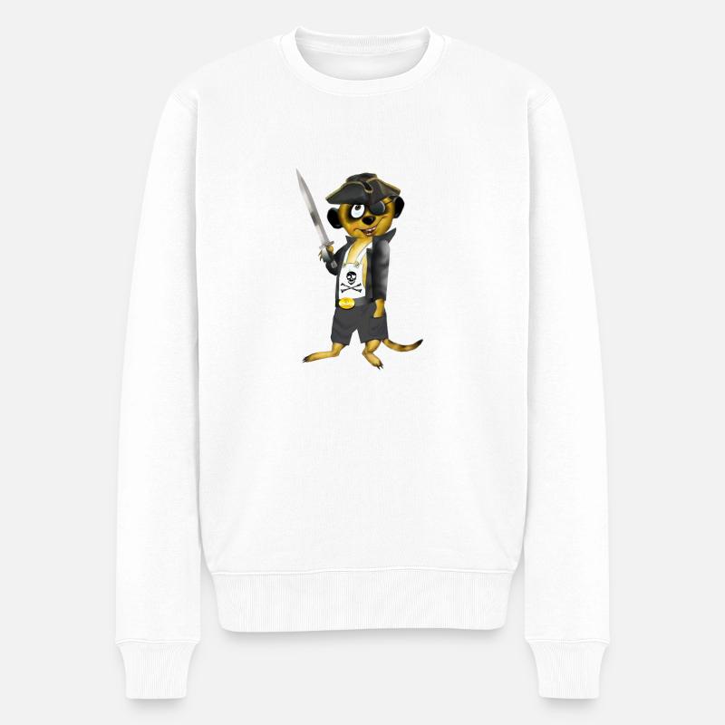 Piraten-Schlingel - Männer Premium Bio Pullover - Weiß