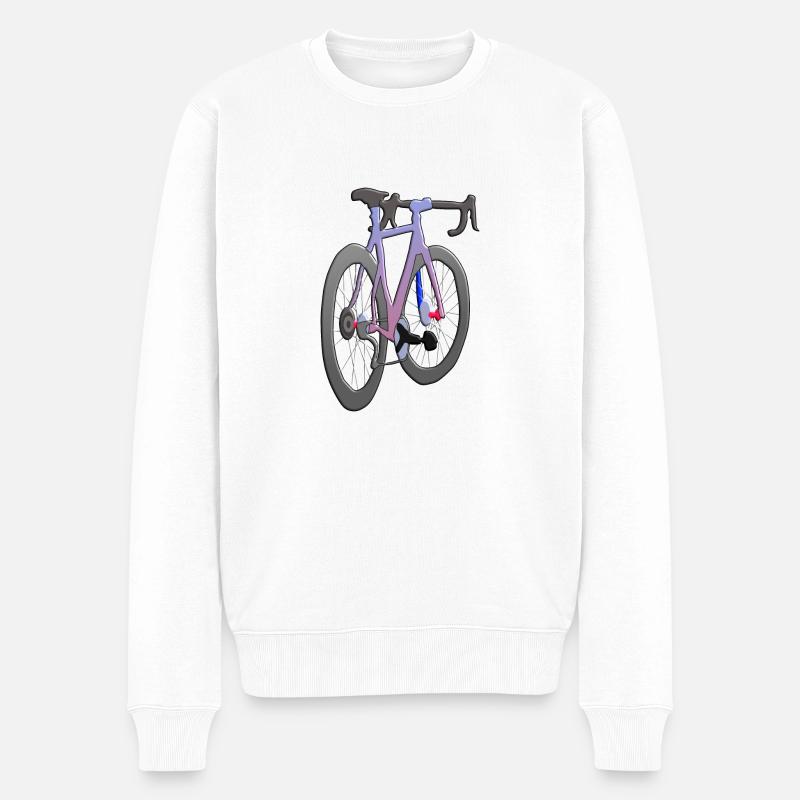 Fahrrad - Männer Premium Bio Pullover - Weiß