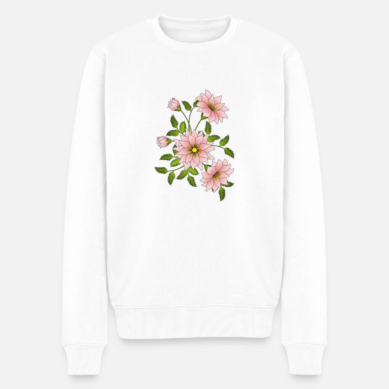 fleurs - Pull Premium bio Homme - blanc