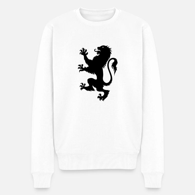Black lion de - Männer Premium Bio Pullover - Weiß