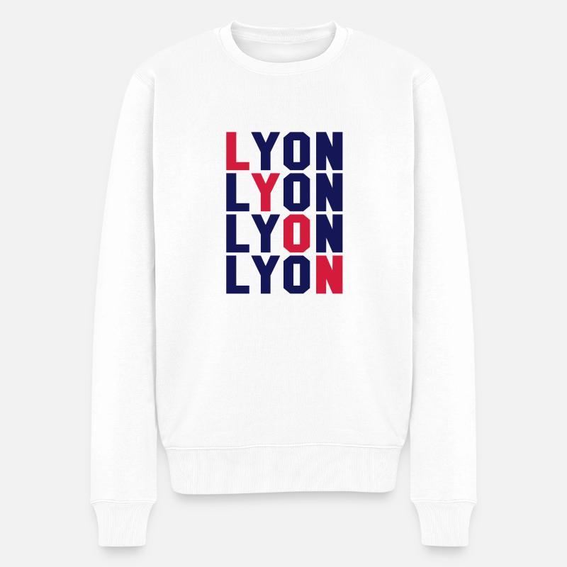 Lyon grid - Pull Premium bio Homme - blanc