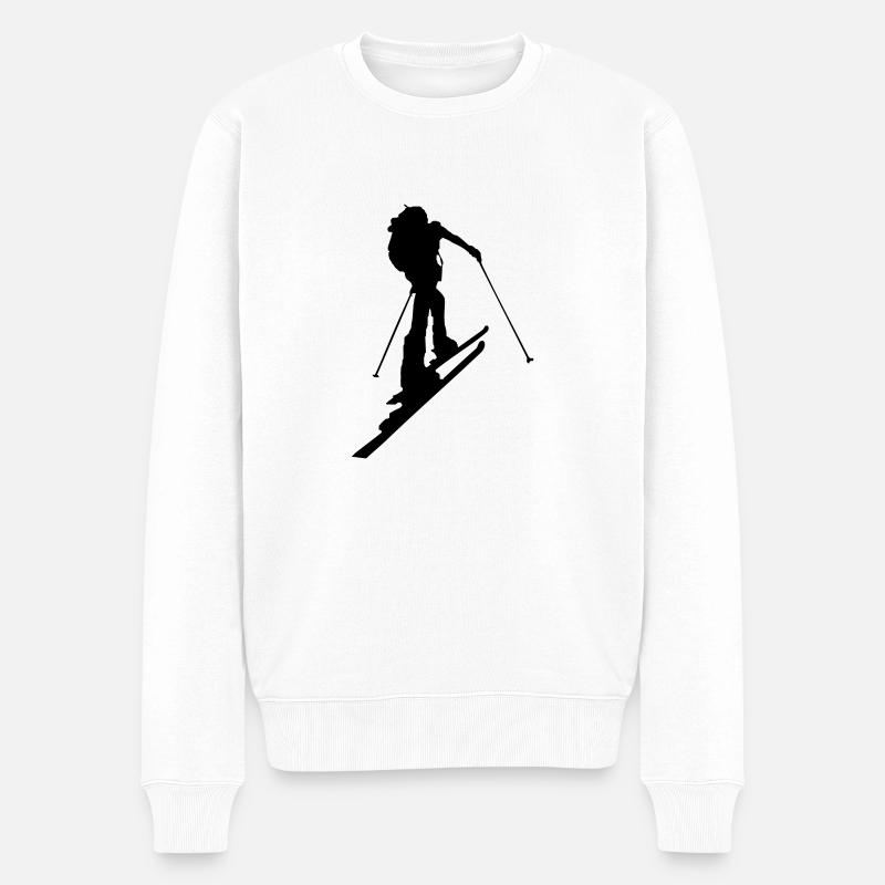 Ski touring - Männer Premium Bio Pullover - Weiß
