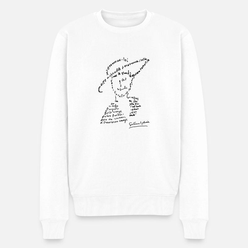 calligramme - Lou au chapeau - Pull Premium bio Homme - blanc