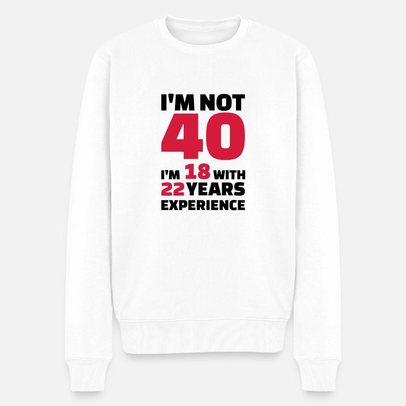 40 Geburtstag - Männer Premium Bio Pullover - Weiß