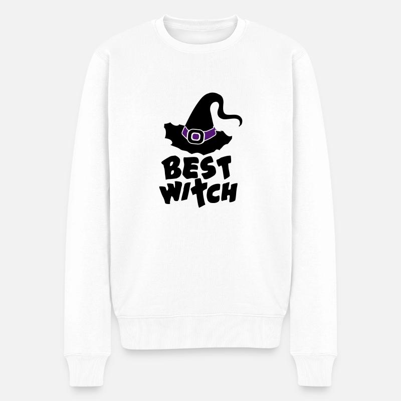 Best Witch, Hexe, Halloween, Zauberei, Magie, Fun - Männer Premium Bio Pullover - Weiß