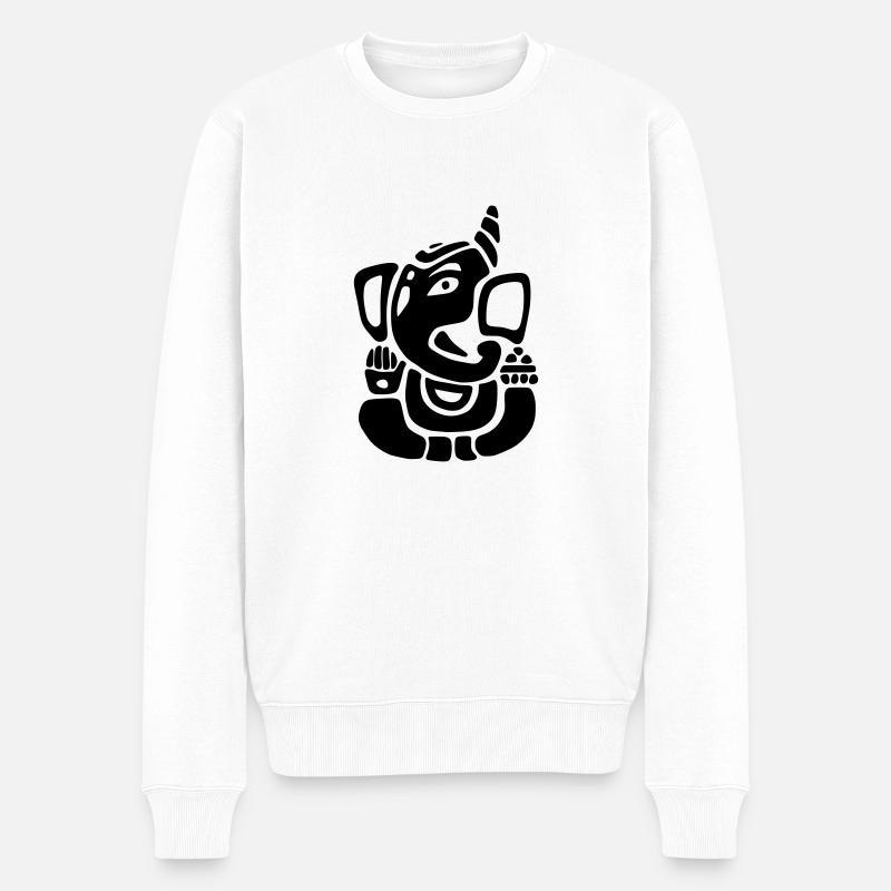 Ganesha Art - Männer Premium Bio Pullover - Weiß