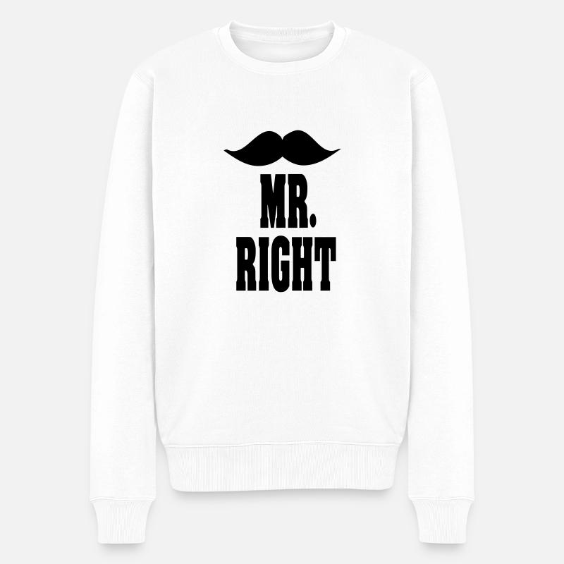 mr_right - Männer Premium Bio Pullover - Weiß