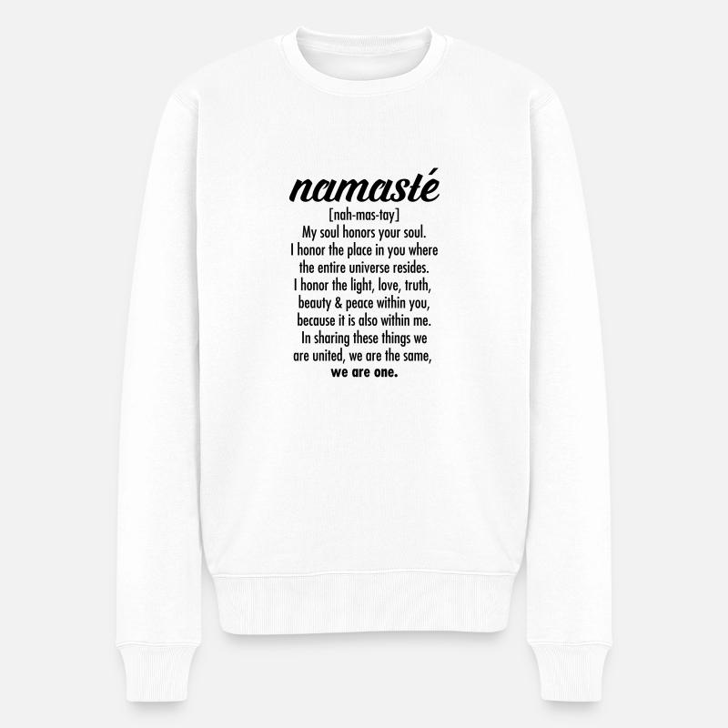 Namasté - Männer Premium Bio Pullover - Weiß