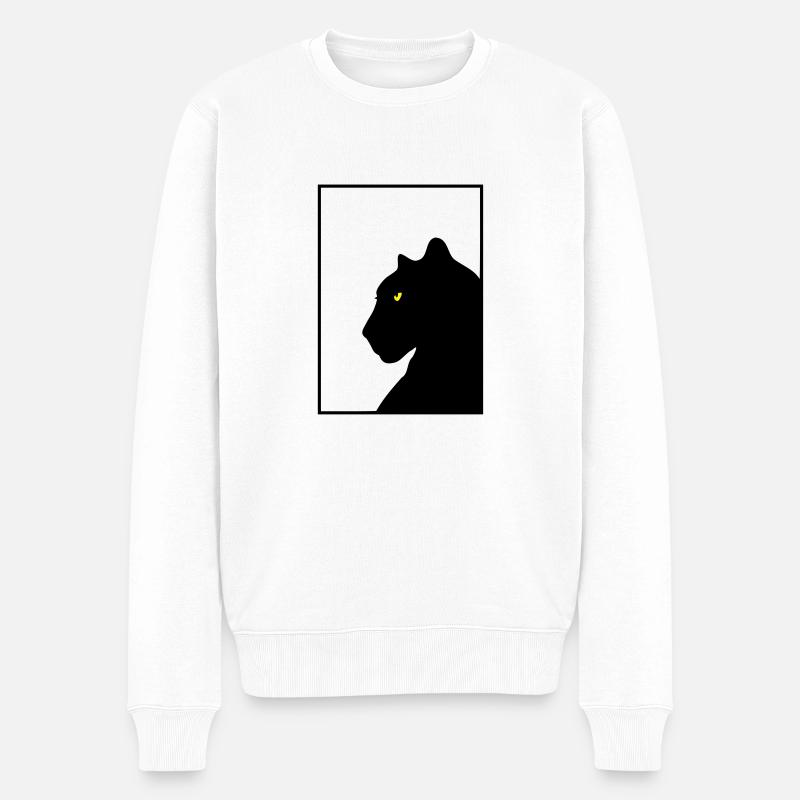 Monture noire panthère - Pull Premium bio Homme - blanc