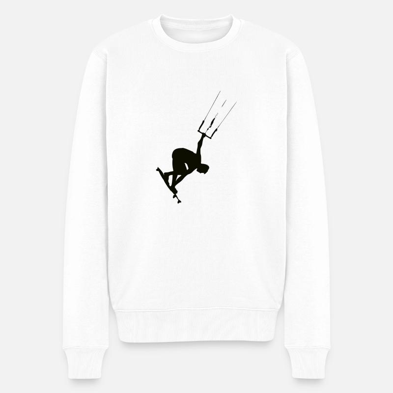 Kitesurfen - Männer Premium Bio Pullover - Weiß