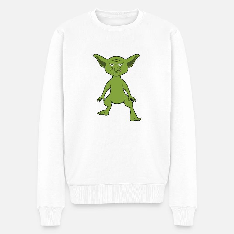 Goblin - Männer Premium Bio Pullover - Weiß