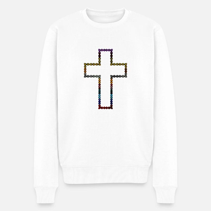 Croix de Jésus-Christ - Pull Premium bio Homme - blanc