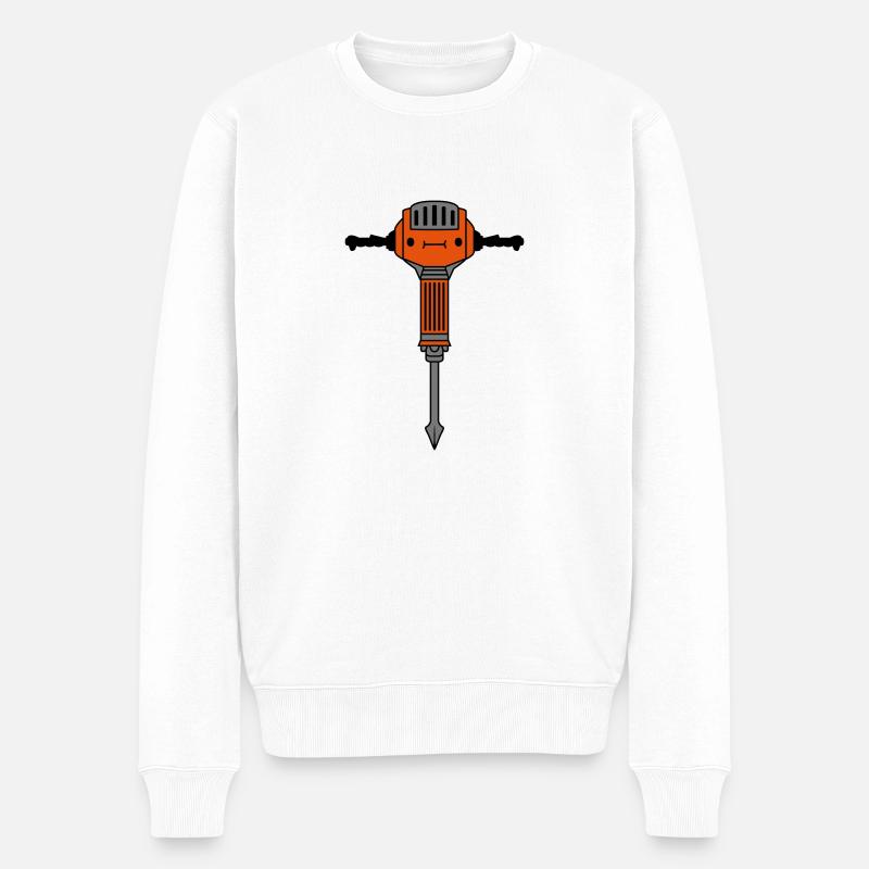 Marteau-piqueur mignon pour le visage - Pull Premium bio Homme - blanc
