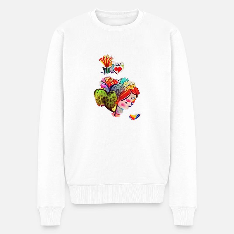 Amour - Pull Premium bio Homme - blanc