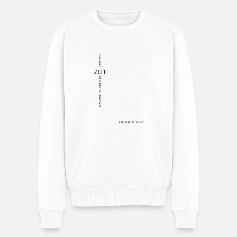 ZEIT - Männer Premium Bio Pullover - Weiß