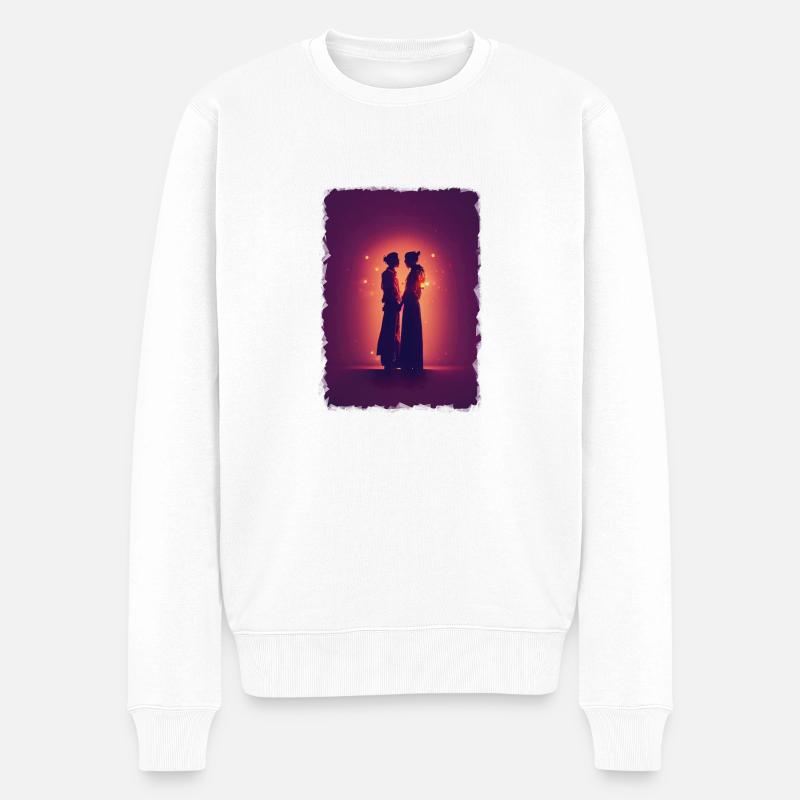 Liebe - Männer Premium Bio Pullover - Weiß