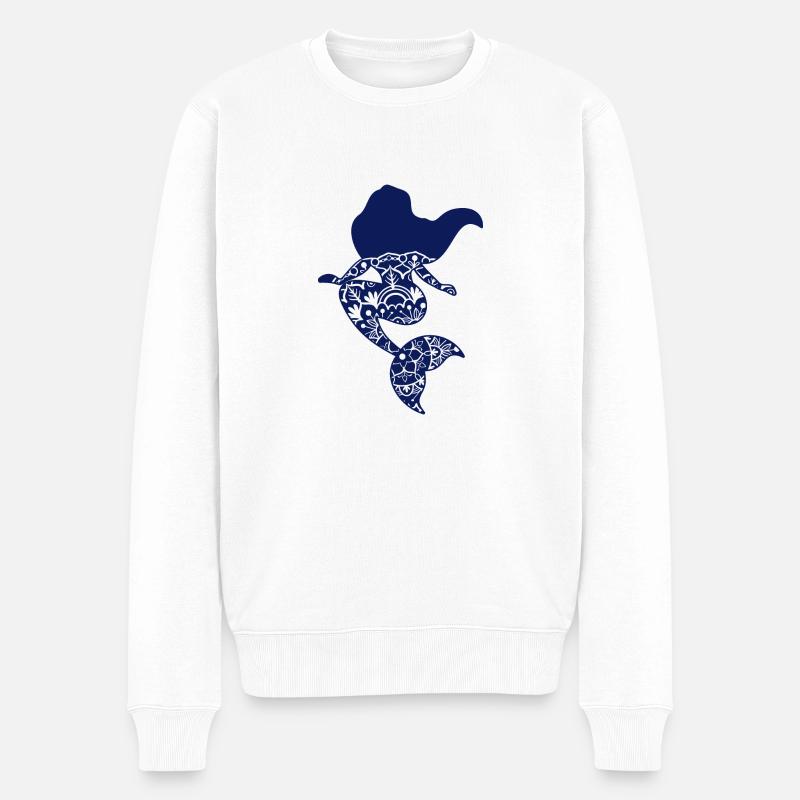Meerjungfrau 1 - Männer Premium Bio Pullover - Weiß