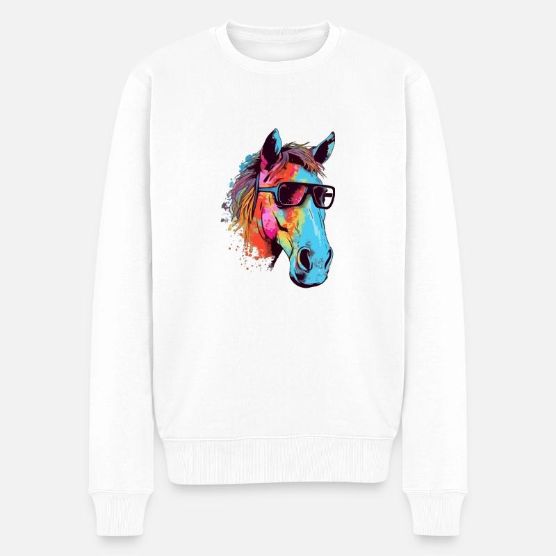 René le cheval - Pull Premium bio Homme - blanc