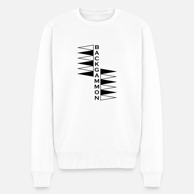 boardgame chess backgammon game night - Männer Premium Bio Pullover - Weiß