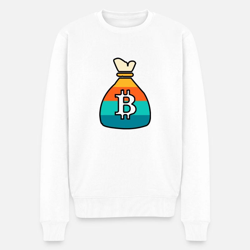 Retro-Bitcoin-Börse - Männer Premium Bio Pullover - Weiß