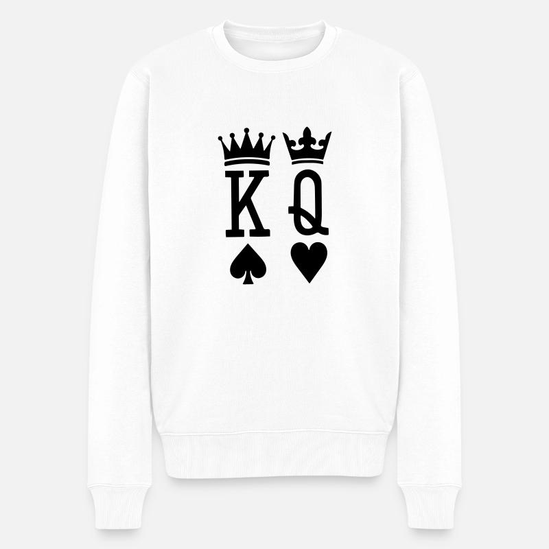König und Königin - Männer Premium Bio Pullover - Weiß