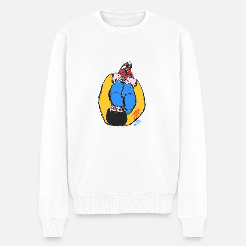Hip Hop v2 00 - Männer Premium Bio Pullover - Weiß