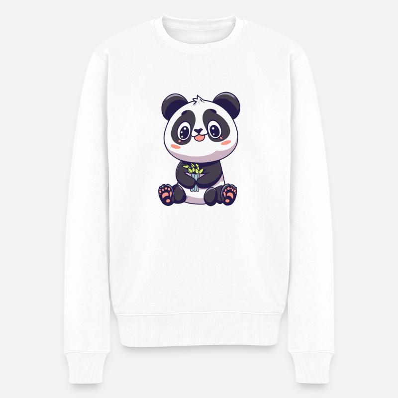 Panda mignon - Pull Premium bio Homme - blanc