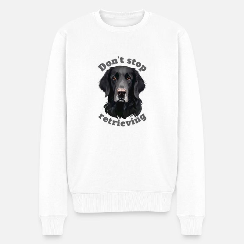 Don't stop retrieving - Labrador - Männer Premium Bio Pullover - Weiß
