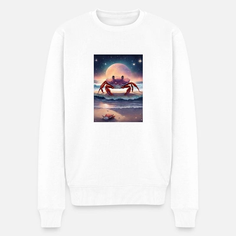 Sternzeichen Krebs - Männer Premium Bio Pullover - Weiß